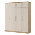 Armario de Madera con Puertas y Paneles 200x60x220 cm Beige