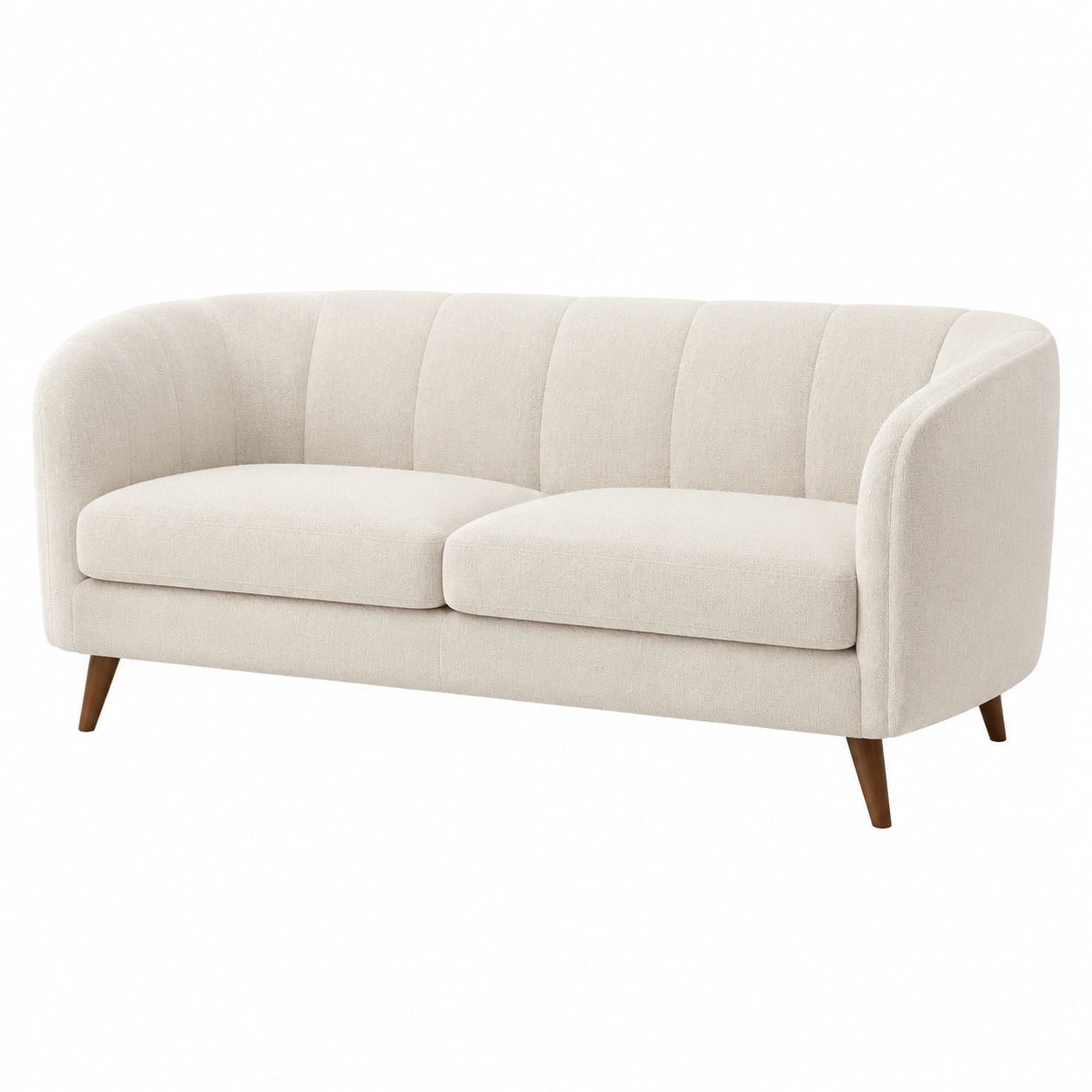 Sofá de Tela Beige 200 cm
