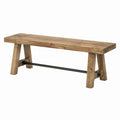 Banco de madera con barra de metal 150x35x45 cm