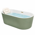 Bañera de acrílico independiente verde con almohada