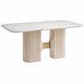 Mesa de comedor rectangular de travertino