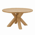 Mesa redonda de madera maciza de roble, diámetro 120 cm