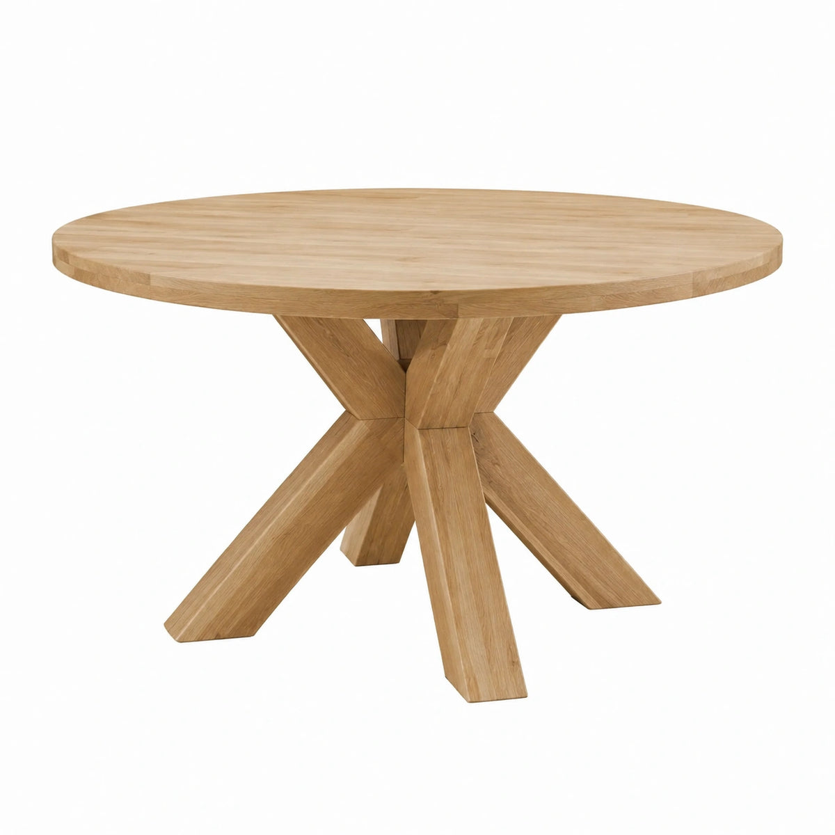 Mesa redonda de madera maciza de roble, diámetro 120 cm