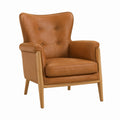 Sillón de Cuero con Estructura de Roble Marrón 75x85x100 cm