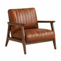 Sillón de Cuero Sintético con Marco de Nogal 75x80x85 cm Marrón