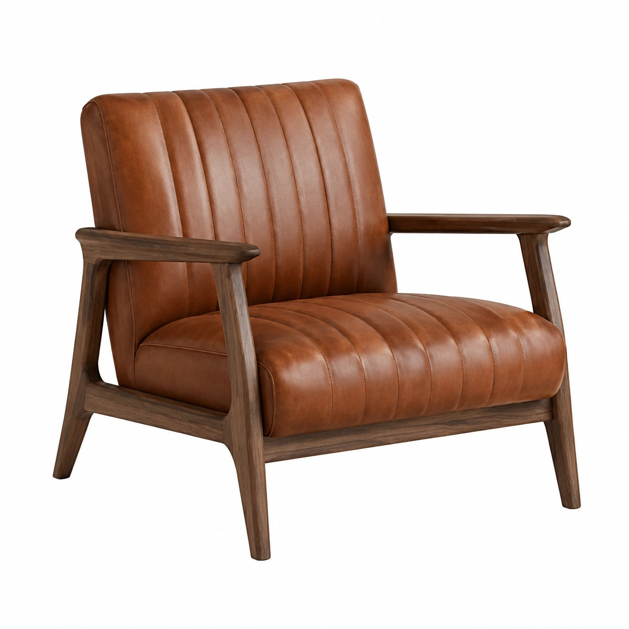 Sillón de Cuero Sintético con Marco de Nogal 75x80x85 cm Marrón