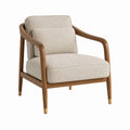 Sillón de madera y tela de poliéster beige 75x80x85 cm